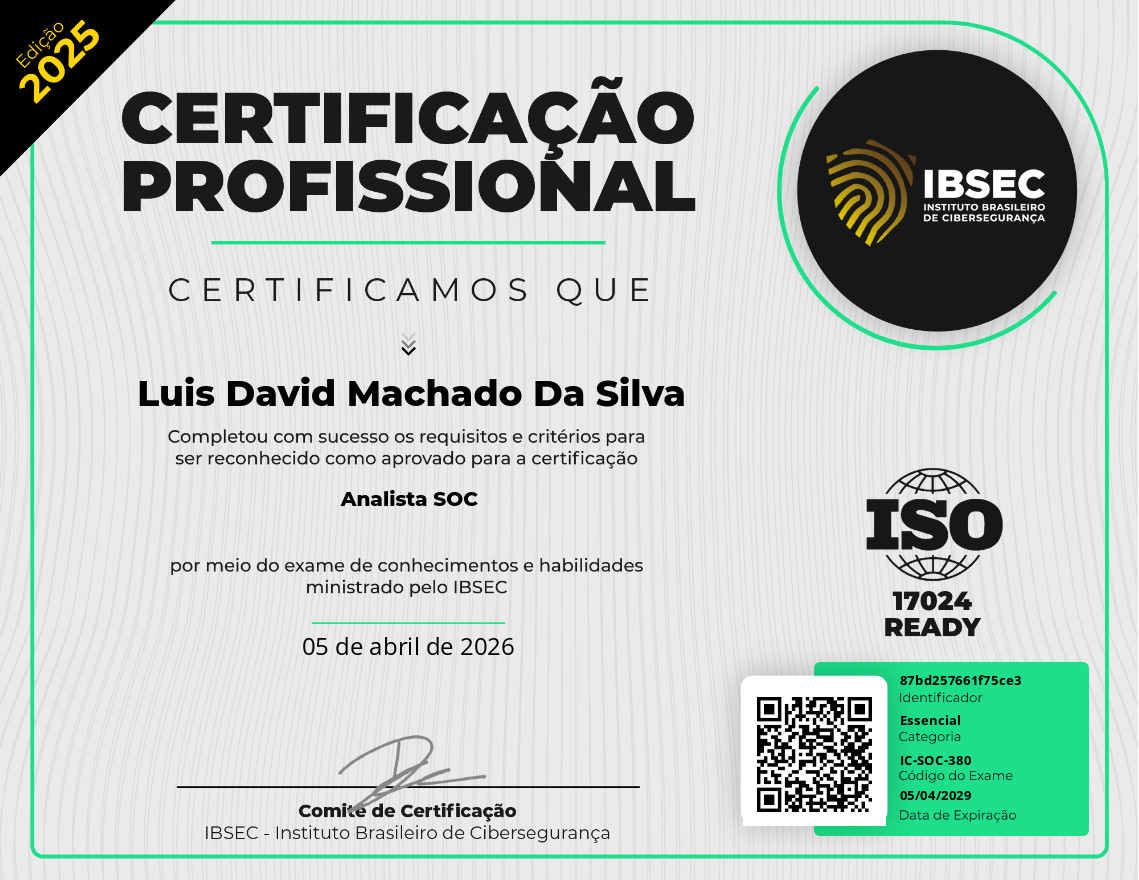 Certificado Analista SOC