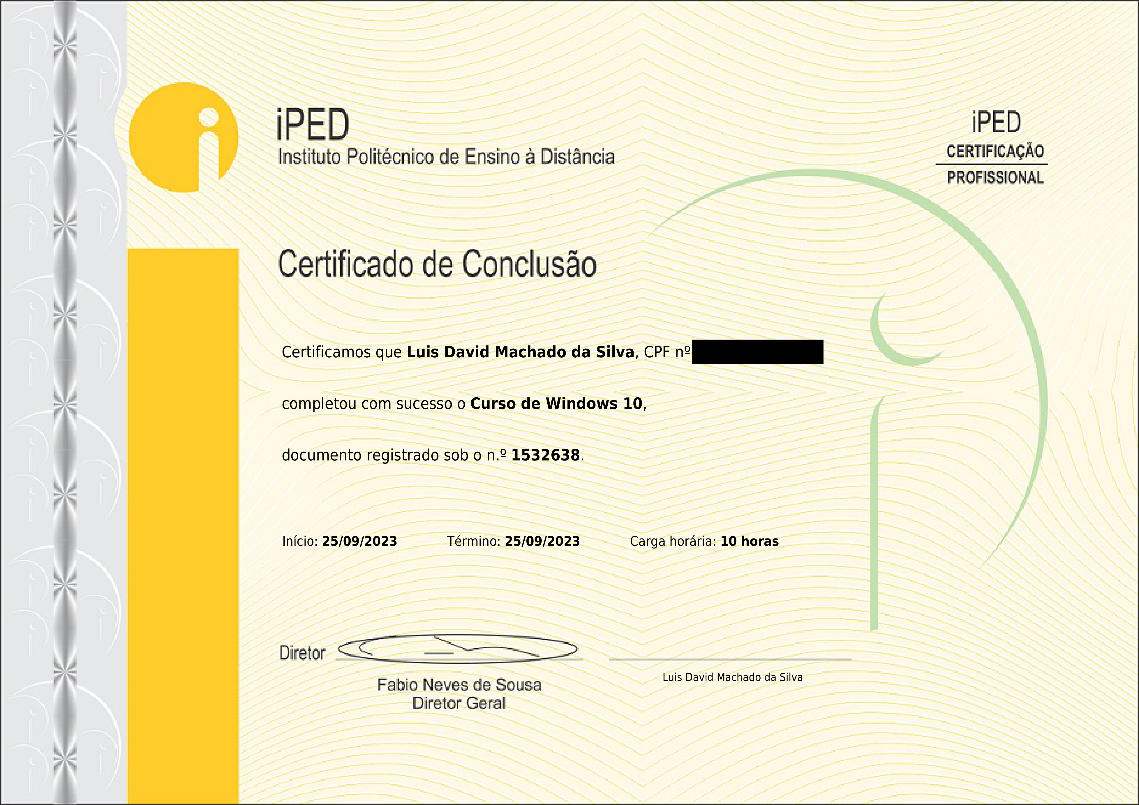 Certificado Windows 10